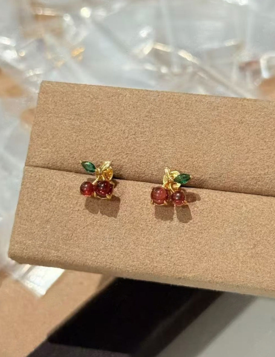 Orecchini Ciliege S925 Argento Placcato Oro 18k