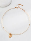 Set Collana & Orecchini Goccia S925 Placcato Oro 18k Perle Naturali