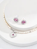 Collana Cuore S925 Placcato Oro 18k Perle naturali
