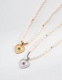 Collana Cuore S925 Placcato Oro 18k Perle naturali