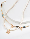 Collana Stella S925 Placcato Oro 18k Perle Naturali
