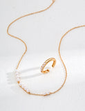 Collana Tris Stella S925 Placcato Oro 18k Perle Finte
