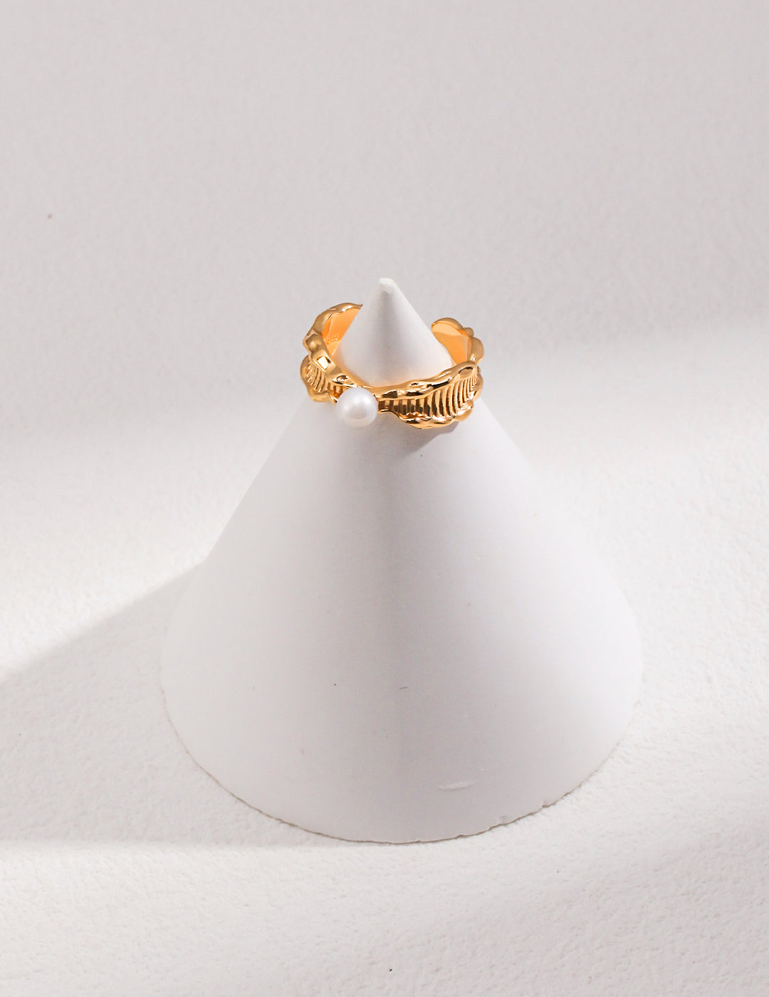 Anello Sirena S925 Placcato Oro 18k Perla Naturale
