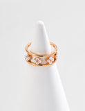 Anello Fiore S925 Placcato Oro 18k Perle Finte