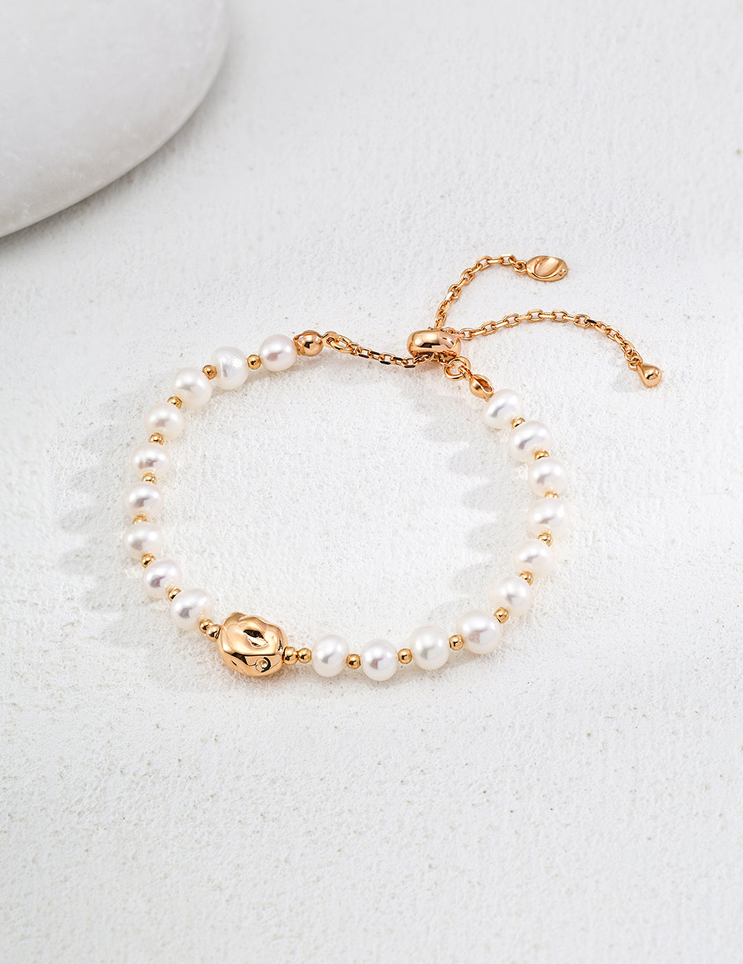 Bracciale Armonia S925 Placcato Oro 18k Perle Naturali