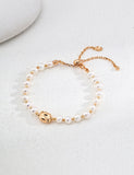 Bracciale Armonia S925 Placcato Oro 18k Perle Naturali