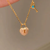 Collana Key S925 Placcato Oro 18K Zircone