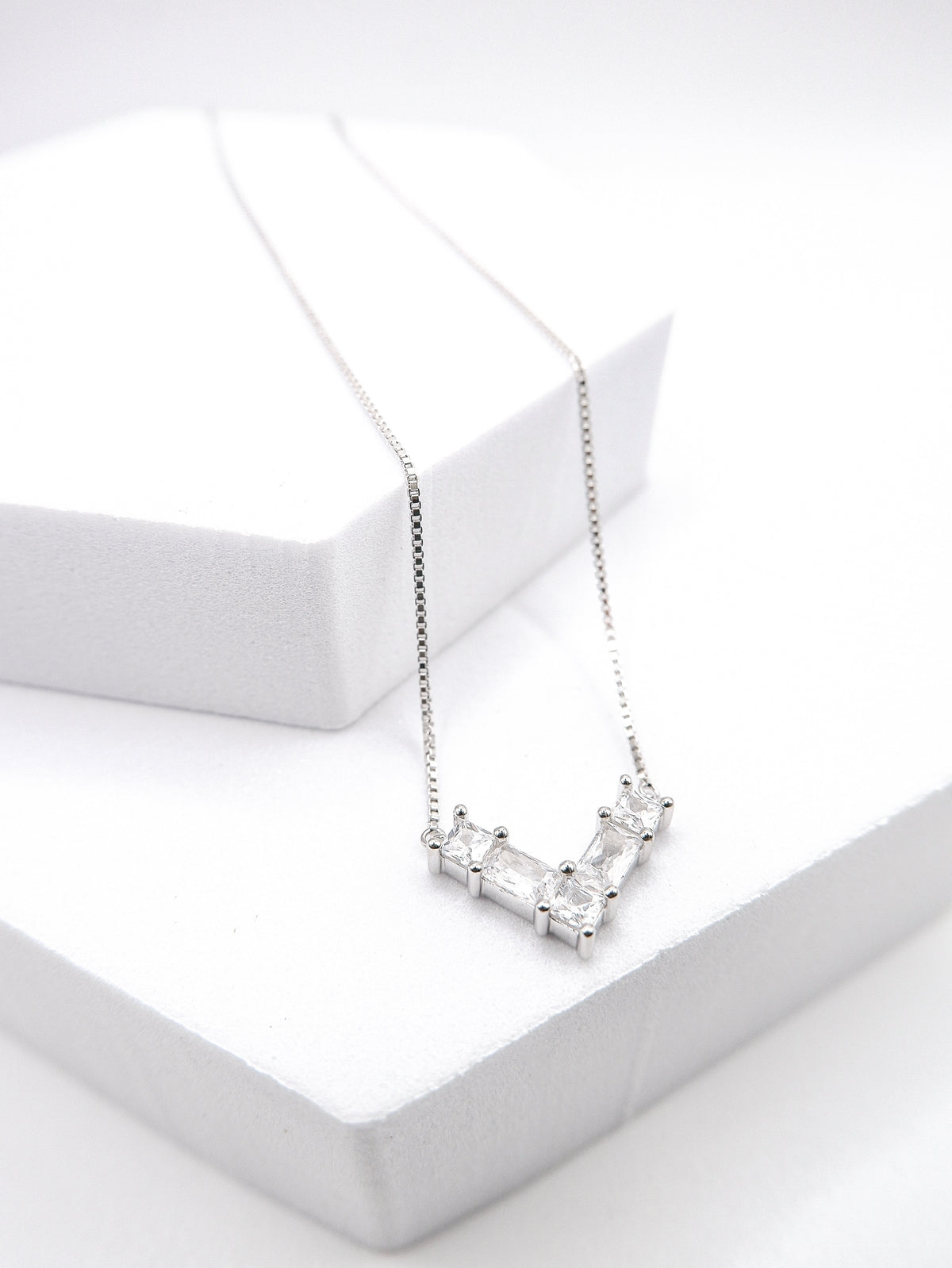 Collana V  S925 Argento Zircone