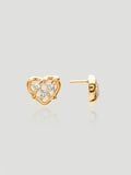 Orecchini Cuore S925 Placcato Oro 18K Zircone