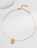 Set Collana & Orecchini Goccia S925 Placcato Oro 18k Perle Naturali