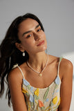 Collana Cuore S925 Placcato Oro 18k Perle naturali