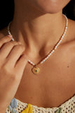 Set Collana & Orecchini Goccia S925 Placcato Oro 18k Perle Naturali