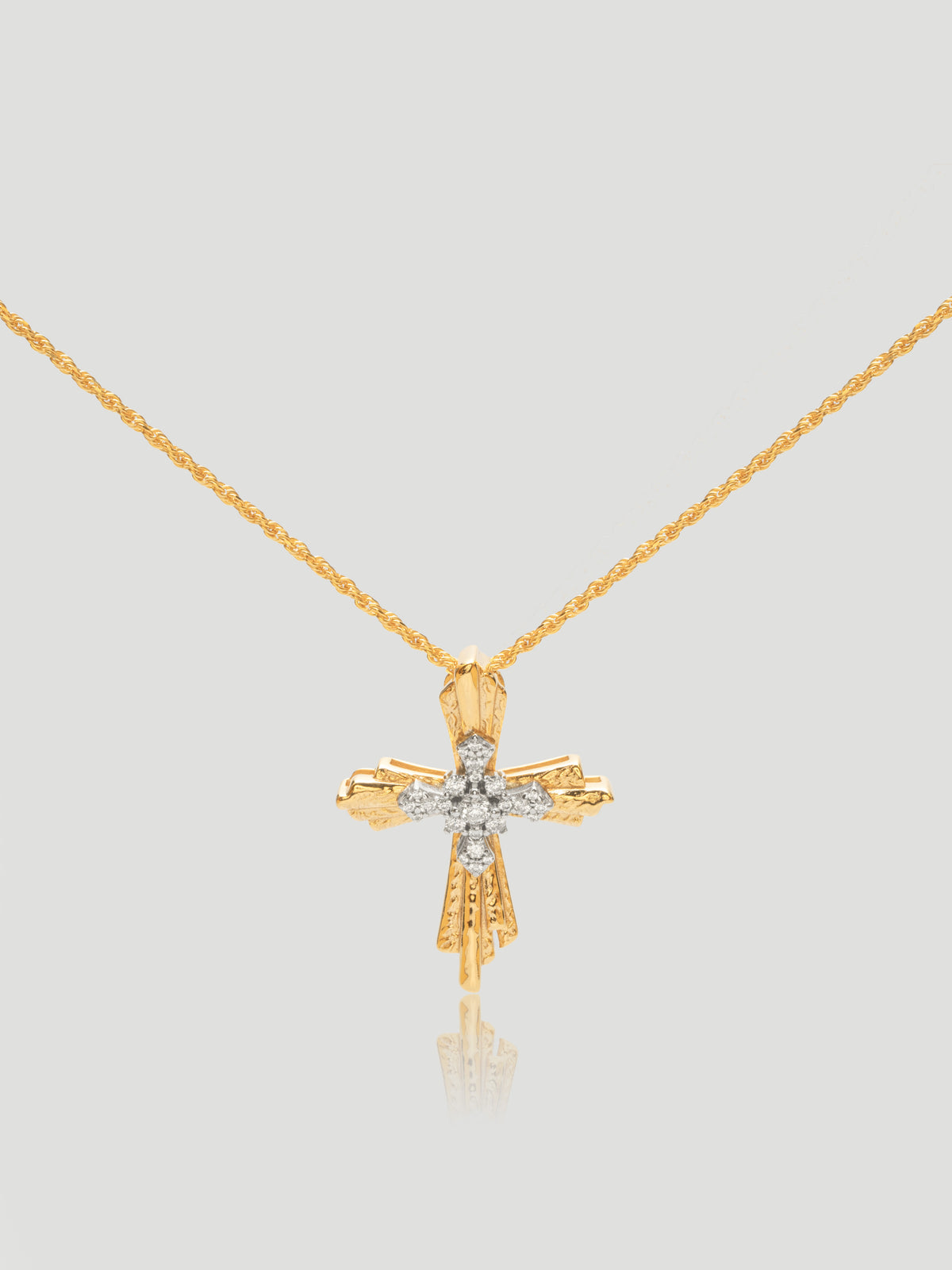 Collana Fede S925 Placcato Oro 18K Zircone