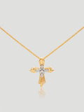 Collana Fede S925 Placcato Oro 18K Zircone